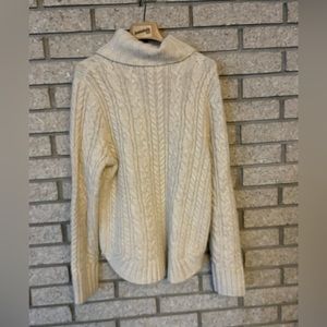 Duluth Trading women’s beautiful cream cowl neck sweater . Brand new with tags.